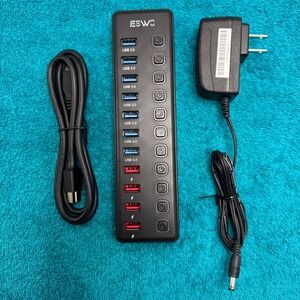 JESWO 13 Port USB 3.0 Hub Powered with 10 Data Ports and 3 Charging Ports JE-211